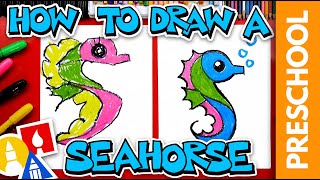 How To Draw A Seahorse  Letter S  Preschool [upl. by Fidel]