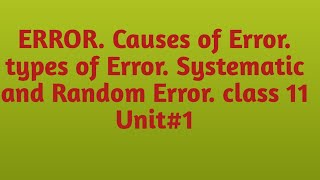 ERROR and Its Types [upl. by Garin]