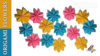 DIY Simple Origami Paper Flowers Easy  Wall  Home Decoration for Christmas  New Year Special [upl. by Adiasteb101]