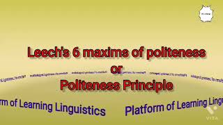 Politeness Principle  Leechs six maxims of politeness [upl. by Malone]