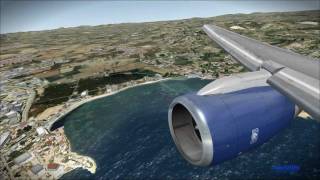 FSX HD Boeing 757 Ibiza landing max graphics 1080p [upl. by Yenar]