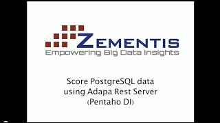 Scoring PostgreSQL data with ADAPA and Pentaho [upl. by Blessington]