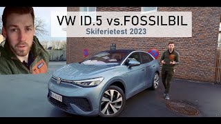 Fossilbil vs elbil på skitur  VW ID5 4K [upl. by Yelrahc112]