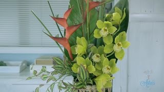 Flowers amp Floristry Tutorial Simple Tropical Flower Arranging [upl. by Mandych]