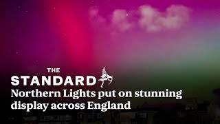 Northern Lights put on stunning display across England [upl. by Ayanej]