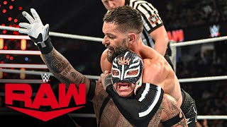 Finn Bálor gets disqualified injuring Rey Mysterio Raw highlights Sept 9 2024 [upl. by Renfred]