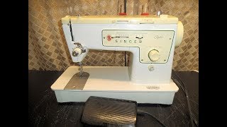 TOUR THE FEATURES OF THE SINGER MODEL 413 STYLIST SEWING MACHINE [upl. by Maddeu518]