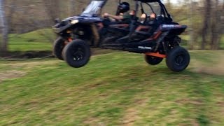 2014 Polaris RZR 4 XP 1000 jumping full suspension settings test [upl. by Goddart888]