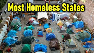 Top 10 States with Highest Homeless Population Homeless crisis 2023 [upl. by Aioj]