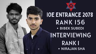 IS IOE ENTRANCE THAT MUCH EASY  TALK WITH TOPPER  1378 NIRAJAN SHA  IOE TOPPER INTERVIEW [upl. by Mulac728]