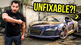 Rebuilding A WORTHLESS Audi R8 That Every Mechanic Gave Up On  Part 1 [upl. by Oer]