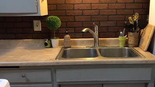 Faux brick backsplash  diy backsplash  easy kitchen makeover [upl. by Atiuqihs588]