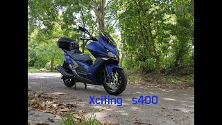 Kymco Xciting S400  Walkaround  Akrapovic soundcheck  Short ride [upl. by Alyakim]