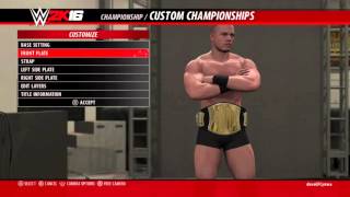 WWE 2K16 How to make The Miz Spinner Belt [upl. by Naniac]