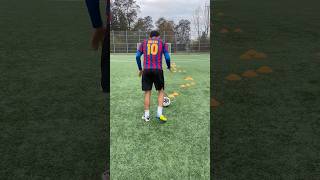 The BEST footwork drill🔥to improve dribbling footballskills soccer skills skill football [upl. by Cirred]