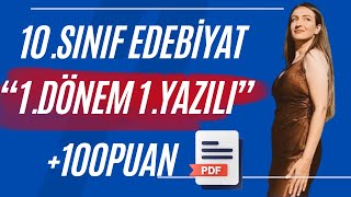 10sınıf edebiyat 1dönem 1yazılı soruları 2024  PDF [upl. by Nomal]