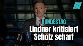 Lindner wirft Scholz kalkulierten Bruch der Koalition vor [upl. by Eisseb]