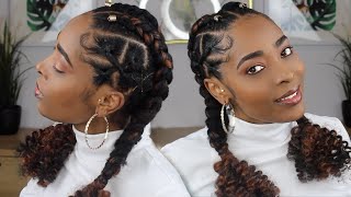 TUTO TRESSES AFRICAINES POUR SEULEMENT 5😱 TRESSES COLLÉES  FEED IN BRAIDS POUR DÉBUTANTS [upl. by Halfon]