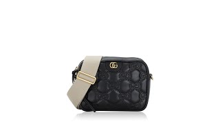 Gucci Calfskin GG Matelasse Shoulder Bag Spring Black [upl. by Juli]