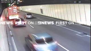 M5 Tunnel Smash  9 News Sydney [upl. by Kelsey837]