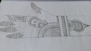 Very Easy Stylish Mehndi Design Simple mehndi design mehndi design with pencil drawing  part 46 [upl. by Hterrag]