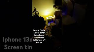 Iphone 13mini Screen timedate change color when lights turn off and on applesmartphone 13mini [upl. by Edmund771]