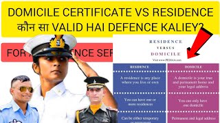 Domicile Certificate vs Residence Certificate  What is Best for Defence  domicile kya hota hai [upl. by Reinwald960]