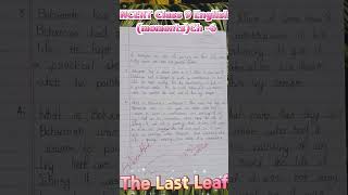 NCERT CLASS9 ENGLISH moments Ch6 The Last Leaf QnA shorts notes class9 english youtubeshorts [upl. by Virgin921]