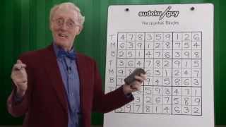 Lesson 1 Learn sudoku How to solve sudoku for beginners Horizontal blocks using TMB [upl. by Tegdirb]