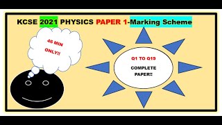 KCSE 2021 Physics PAPER 1 Marking scheme  KCSE past papers REVISION and marking schemes [upl. by Alleon546]