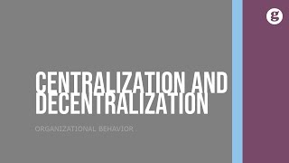 Centralization and Decentralization [upl. by Ilahsiav]