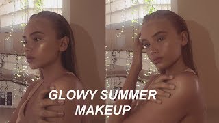 GLOWY SUMMER MAKEUP LOOK  EMMA ELLINGSEN [upl. by Nytsrik]