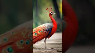 Rare red peacock l most beatiful peacock in the world creative ai birds aibirds nature birds ai [upl. by Salokkin]