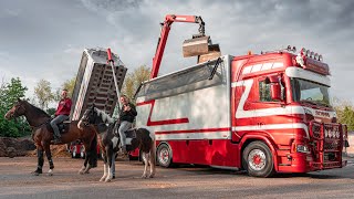 Paardenmest vervoeren en brullen met de Scania R580 van GampJ van Leeuwen 🐴💩 [upl. by Mari561]