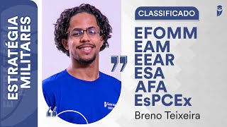 Bate papo com o Classificado na EFOMM EAM EEAR ESA AFA e EsPCEx  Breno Teixeira [upl. by Odeen]