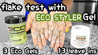 What LeaveIns Blend With Eco Styler Gel  FLAKE TEST With 13 Popular Leaveins [upl. by Sand]