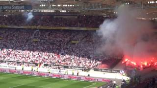 VfB vs KSC  45 Spielpause Wg Bengalos HD 2017 live  MercedesBenz Arena  Stuttgart [upl. by Selfridge]