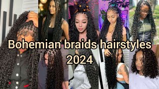 Bohemian braids hairstyles for black women 2024  Braids Hairstyles  Cornrows hairstyles [upl. by Eirek]