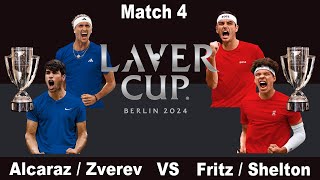 Laver Cup 2024  Match 4  AlcarazZverev vs FritzShelton  Doubles [upl. by Carlene164]