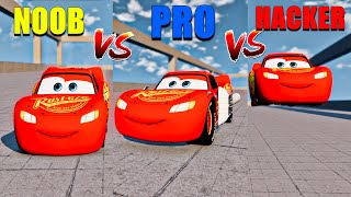 Lightning Mcqueen Noob VS Pro VS Hacker  BeamNG Drive [upl. by Plossl]