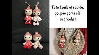 Tuto poupée bambola porte clé au crochet [upl. by Adnorat]