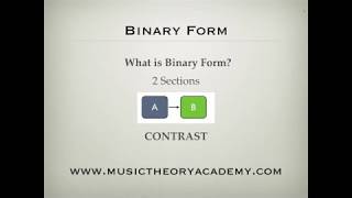 Music Theory Lesson  Binary Form [upl. by Kcirderfla]