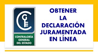 Obtener DECLARACIÓN JURAMENTADA 🇪🇨 en LÍNEA  DESBLOQUEO de USUARIO  CGE [upl. by Lew]