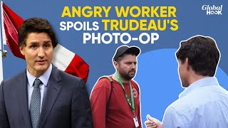 Canadian PM Justin Trudeau Confronted By Steelworker Heated Exchange Goes Viral [upl. by Salokin]