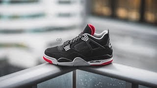 Air Jordan 4 Retro quotBlack  Cement Greyquot Bred Review amp OnFeet [upl. by Godding593]