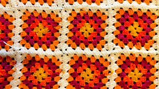 Sewing together my crochet granny squares [upl. by Eanahs504]