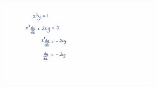 How to Differentiate x2y1 using Implicit Differentiation [upl. by Blaseio]