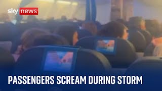 Passengers scream and cry as flight battered by powerful storm [upl. by Poole]