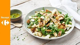 Boekweitsalade met gegrilde peer gorgonzola en gekaramelliseerde pecannoten [upl. by Lincoln]