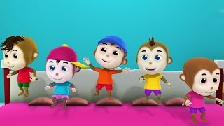 Five Little Monkeys  kids songs and nursery rhymes for children [upl. by Annawt635]